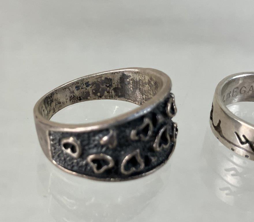 Three Vintage Sterling Silver Rings Including Jerome Begay - 6