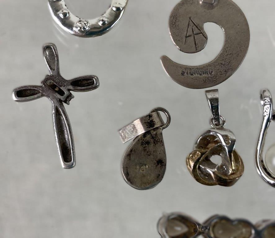 Assortment of Sterling Silver Pendants - 10