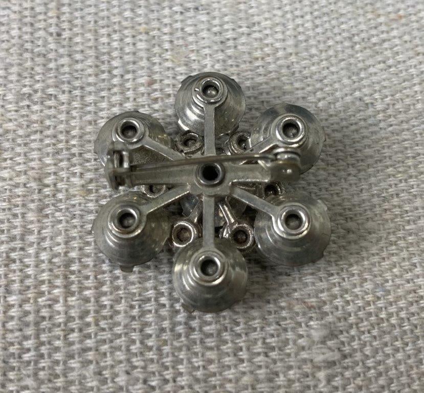 Two Pairs of Silver-tone Earrings with Brooch - 5