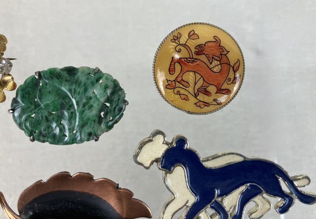 Costume Brooch Assortment Including Piscitelli and Coro - 5