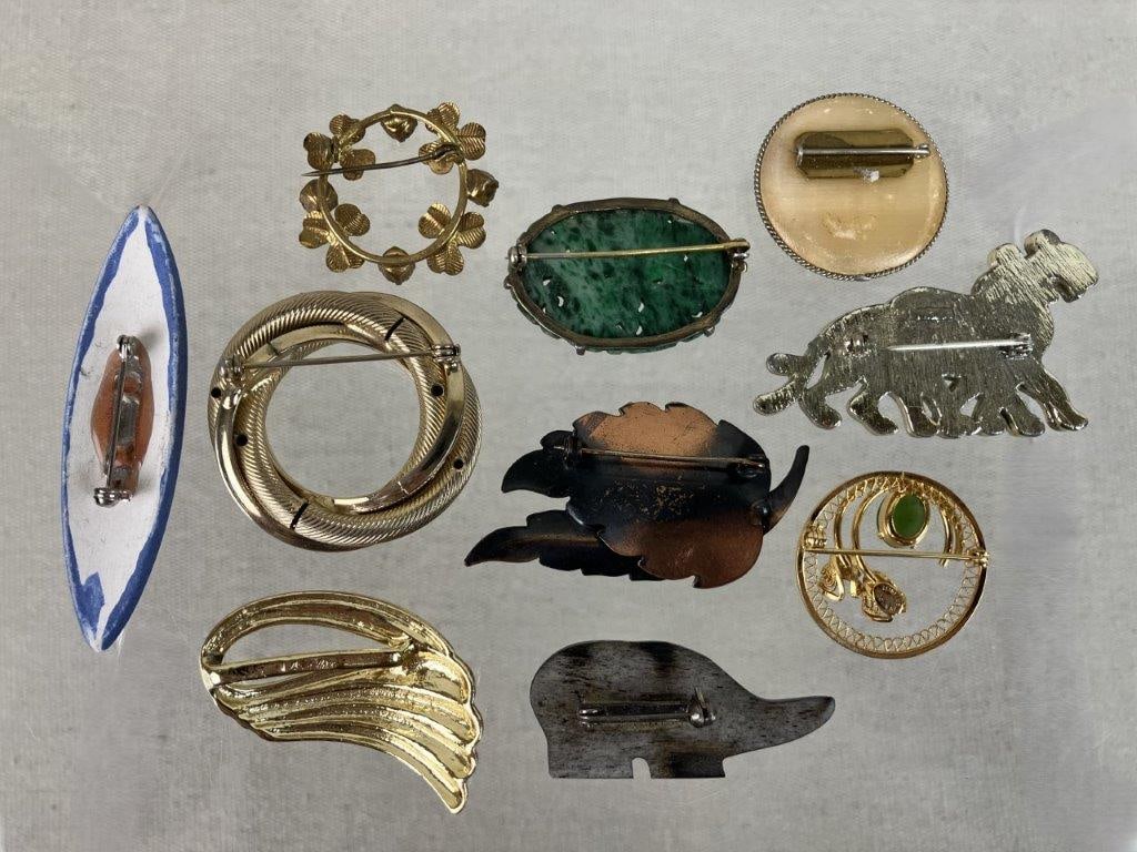 Costume Brooch Assortment Including Piscitelli and Coro - 6