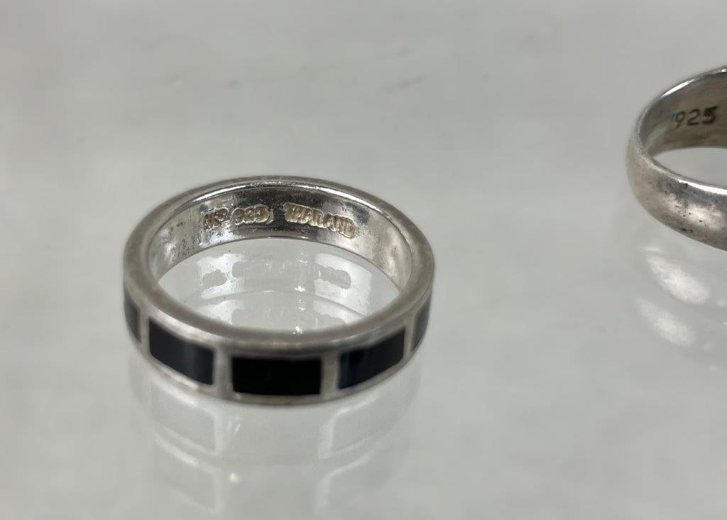 Three Sterling Silver Rings - 5