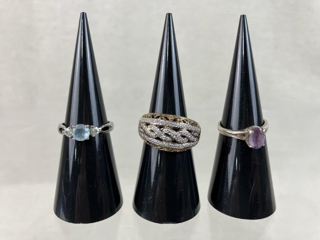 Sterling Silver Fashion Rings - 3