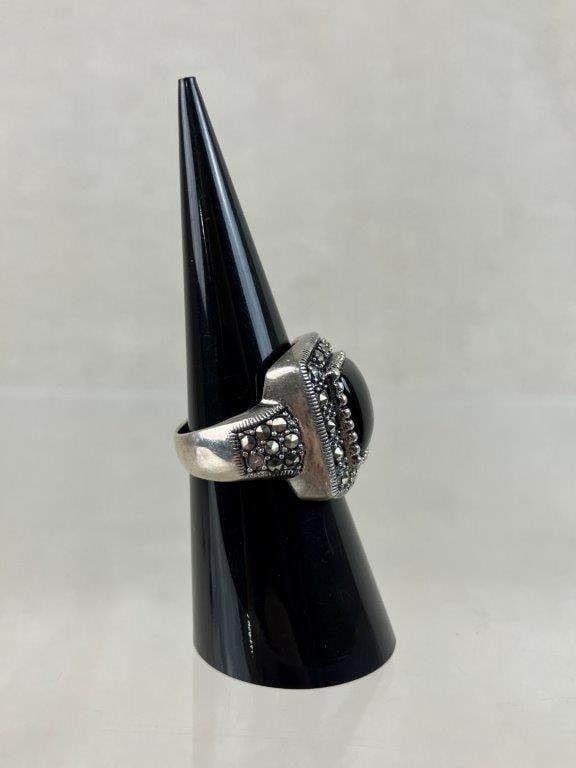 Sterling Silver Black Onyx Ring - 3