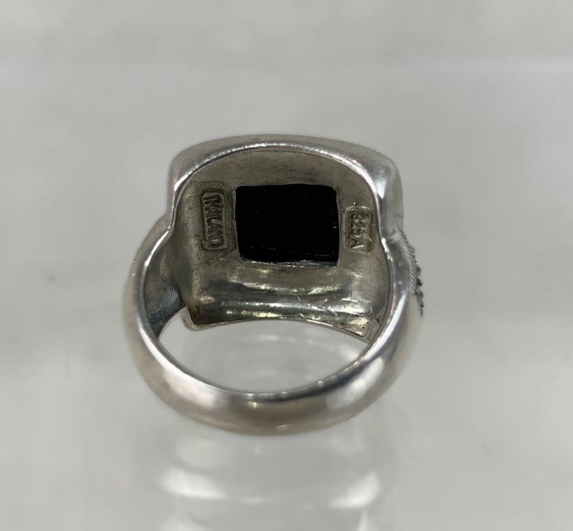 Sterling Silver Black Onyx Ring - 4