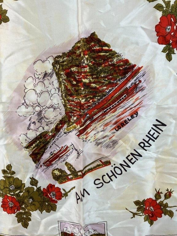 Vintage German Travel Souvenir Scarf - 2