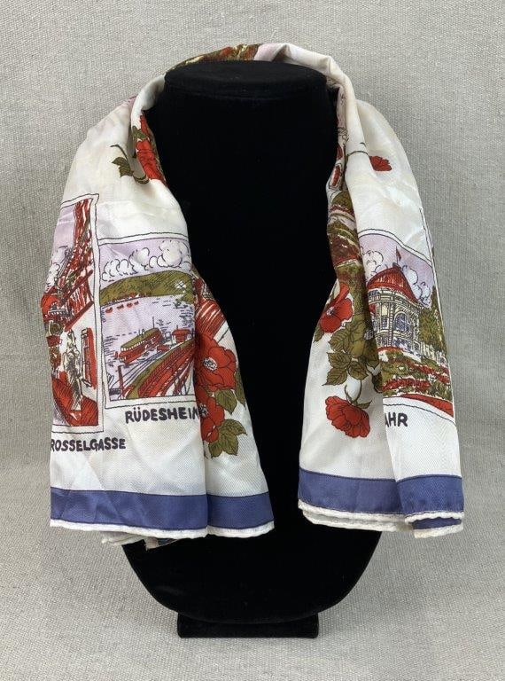 Vintage German Travel Souvenir Scarf - 5