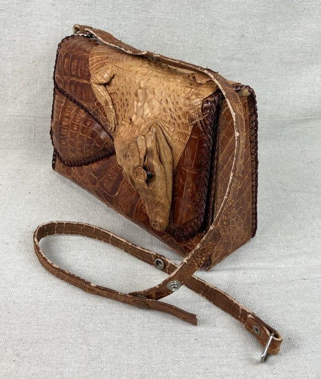 Vintage S & S Alligator Taxidermy Purse - 14