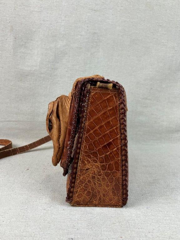 Vintage S & S Alligator Taxidermy Purse - 4