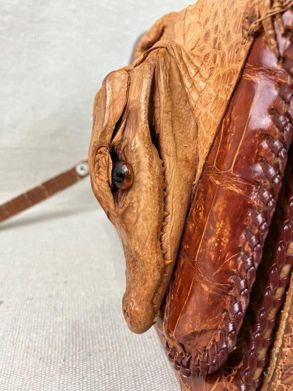 Vintage S & S Alligator Taxidermy Purse - 5