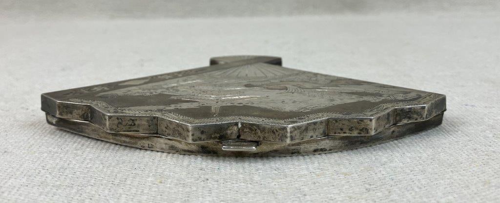 Japanese Sterling Silver Fan Powder Compact - 7