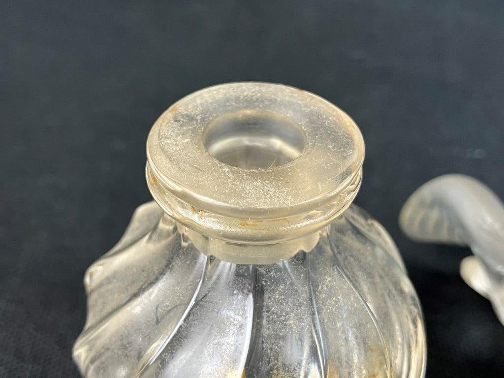 Signed Lalique Art Glass Dove Perfume Bottle - 7