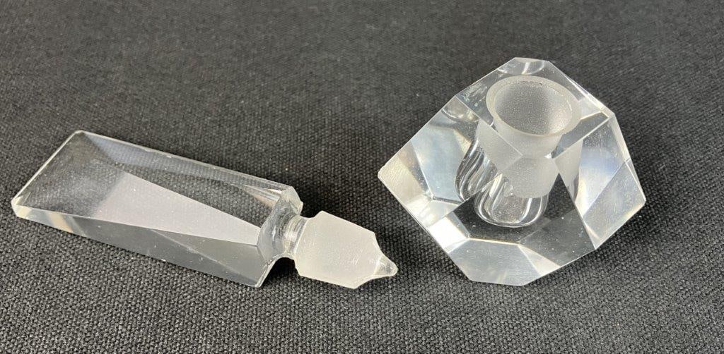 Art Deco Art Glass Perfume Bottle - 6