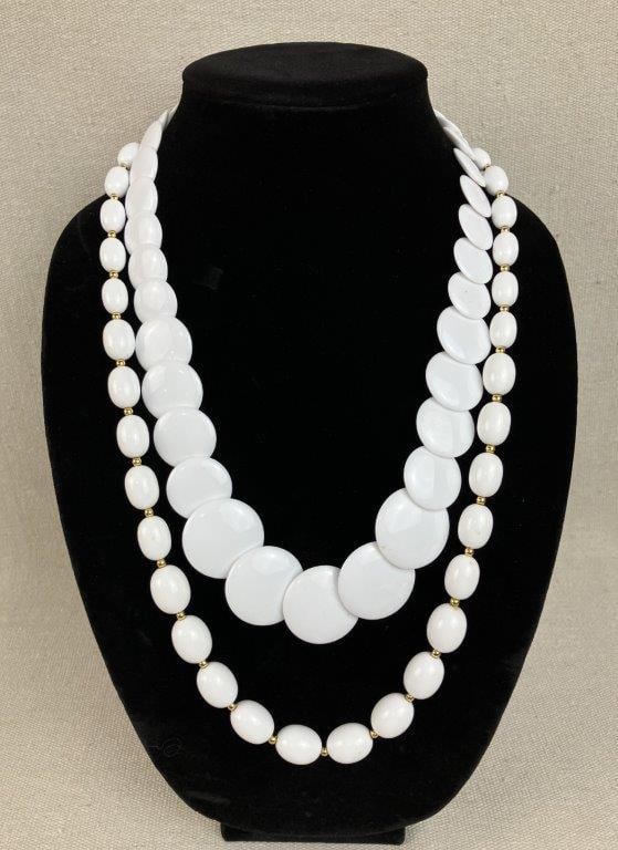 Assortment of White and Gold Tone Costume Jewelry Including Monet and Napier - 2