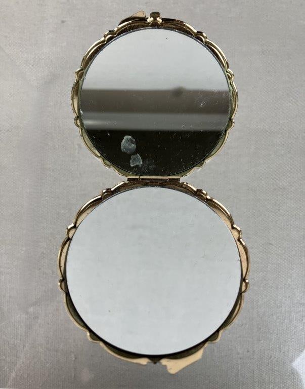 Two Gold Tone Makeup Compacts Including Merle Norman - 2