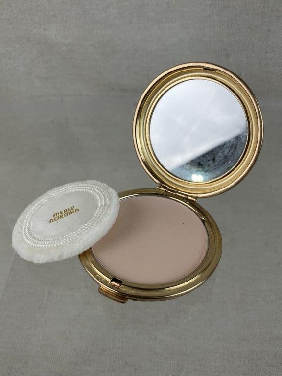 Two Gold Tone Makeup Compacts Including Merle Norman - 6