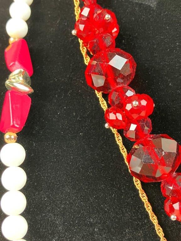 Assortment of Red and Gold-toned Jewelry Including Sarah Coventry - 17