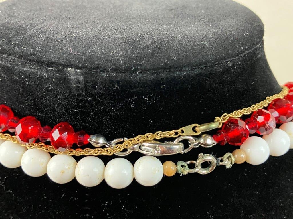 Assortment of Red and Gold-toned Jewelry Including Sarah Coventry - 18