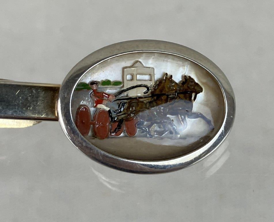 Vintage Diorama Cufflinks and Tie Clip - 4