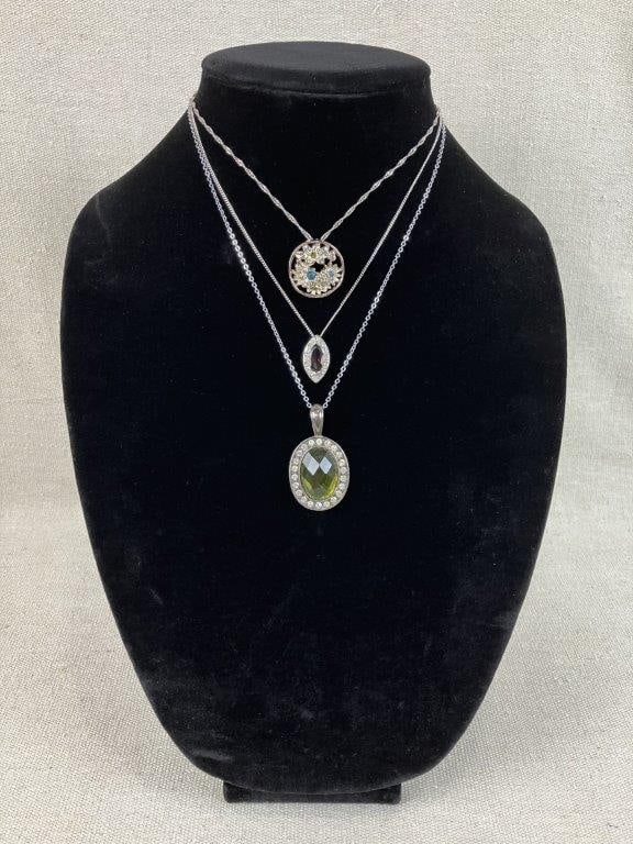 Assortment of Silver-tone and Gemstone Jewelry - 4