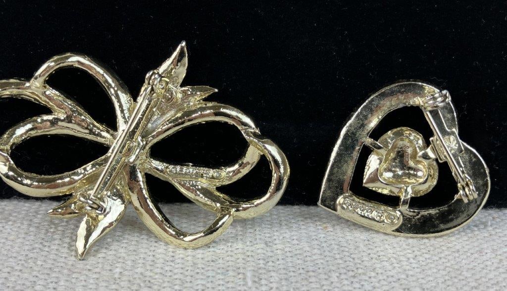 Collection of Gold and Silver-Tone Earrings and Brooches - 12