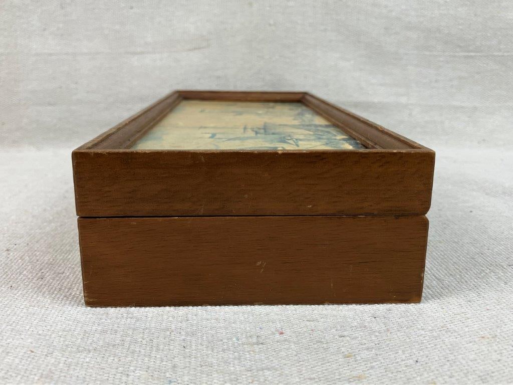 Assortment of Vintage Brooches with Ship Themed Jewelry Box - 11