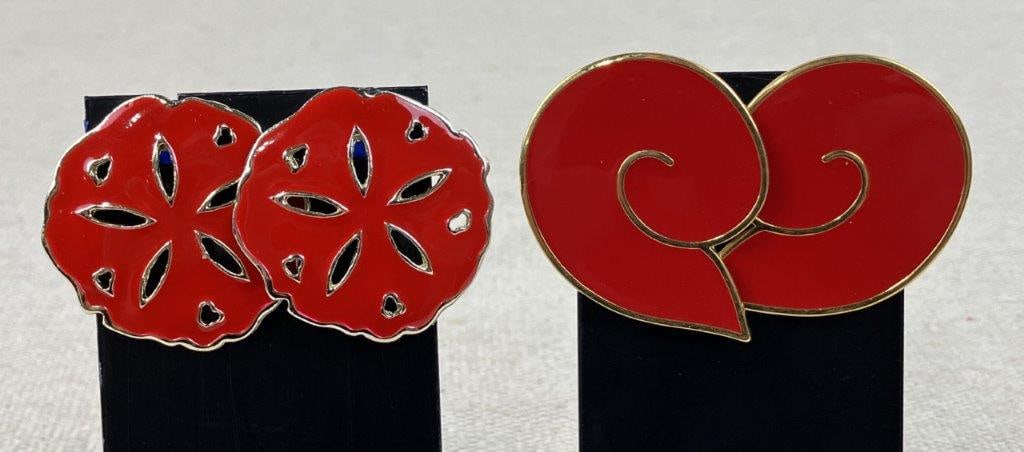 Collection of Red and Gold-tone Jewelry Including Monet and Napier - 16