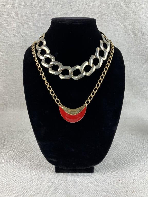 Collection of Red and Gold-tone Jewelry Including Monet and Napier - 2
