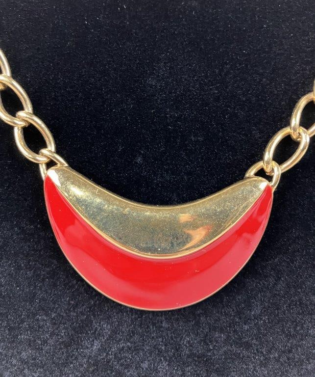 Collection of Red and Gold-tone Jewelry Including Monet and Napier - 3