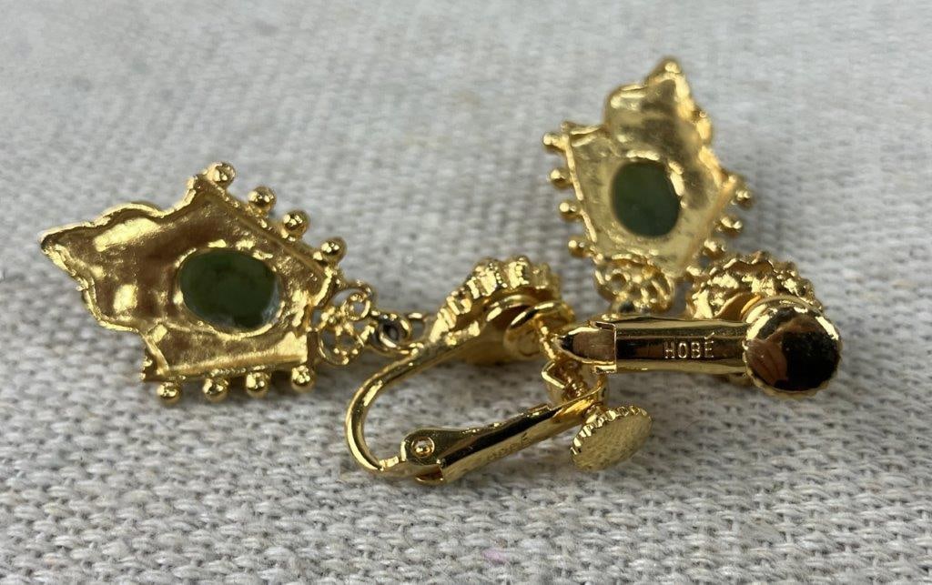 Green and Gold-toned Jewelry Assortment Including Hobe - 4