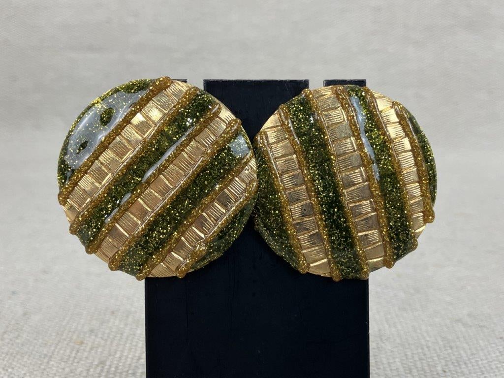 Green and Gold-toned Jewelry Assortment Including Hobe - 5