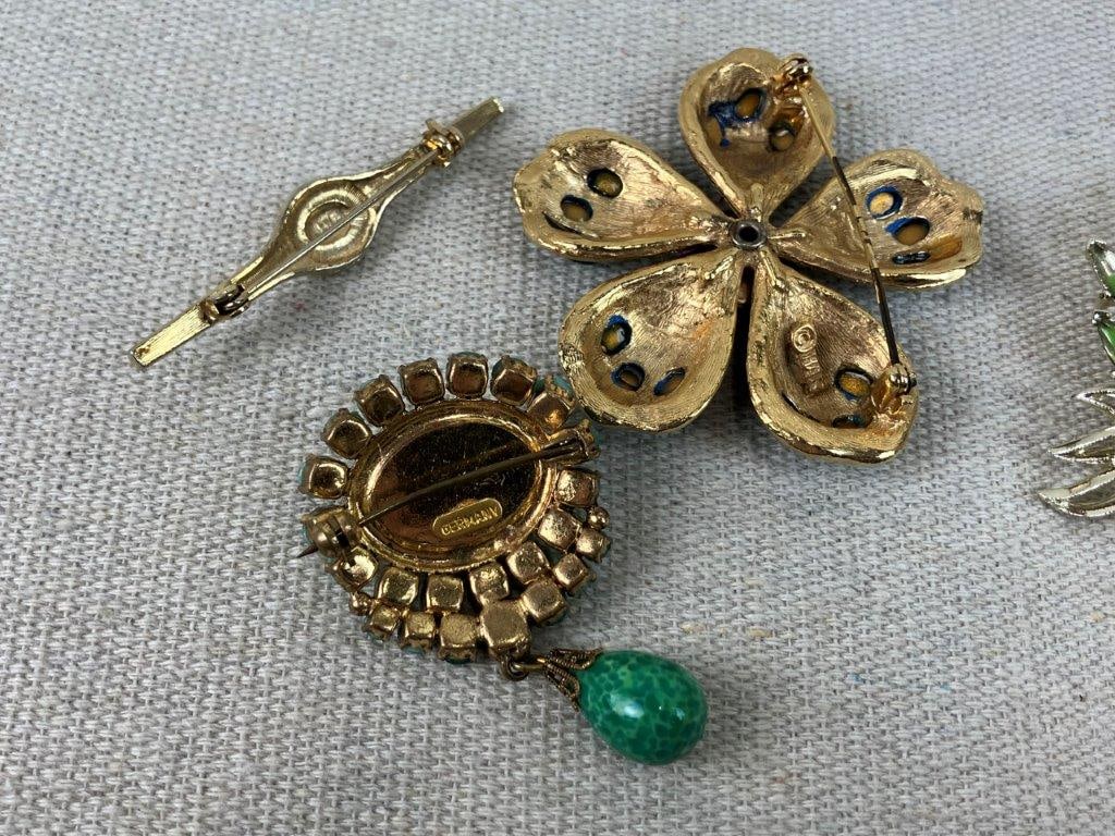Green and Gold-toned Jewelry Assortment Including Hobe - 7