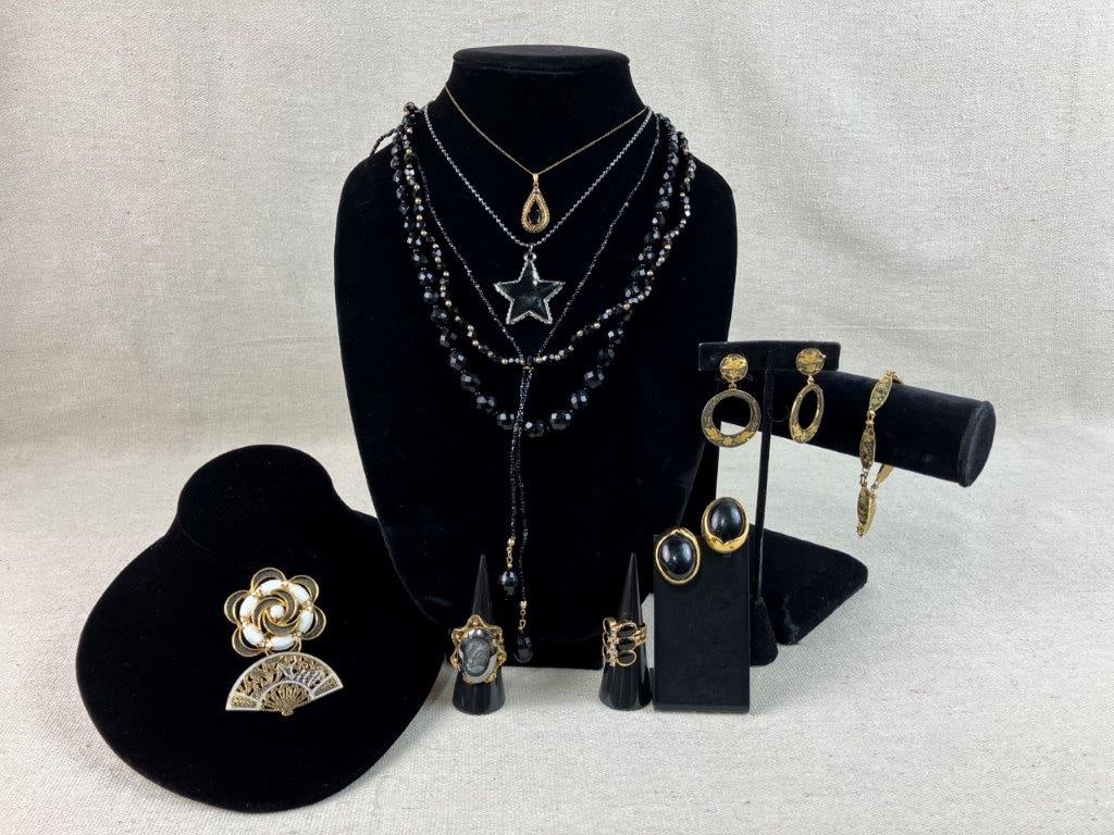 Assortment of Gold and Dark-tone Jewelry - 2