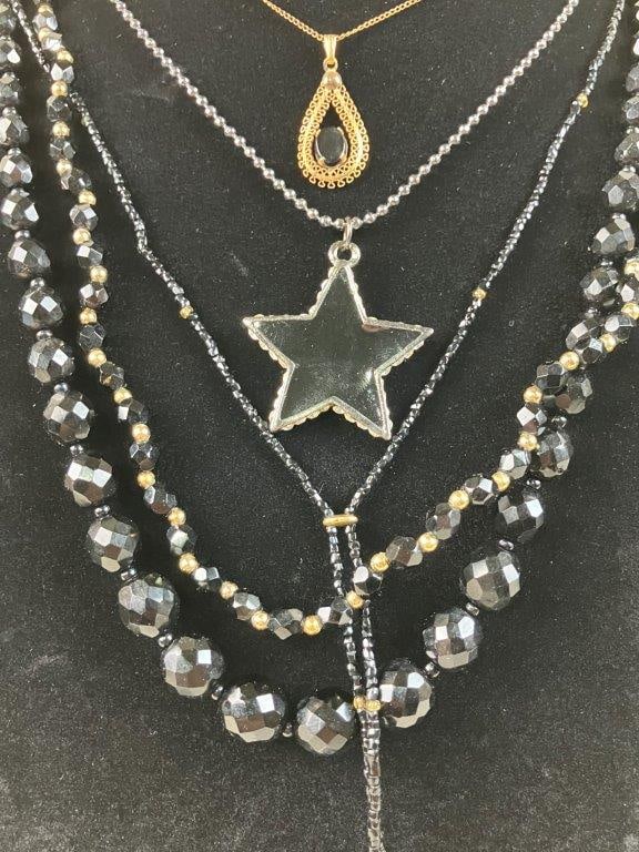 Assortment of Gold and Dark-tone Jewelry - 4