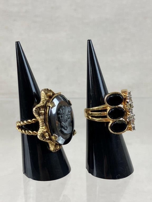 Assortment of Gold and Dark-tone Jewelry - 8