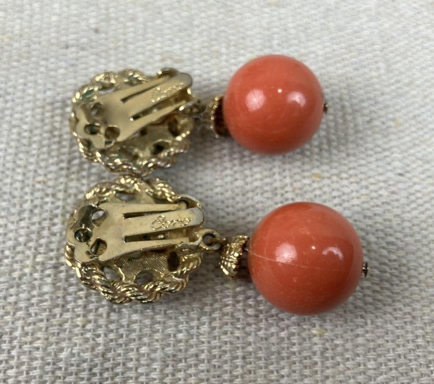 Assortment of Coral Toned Jewelry Including Trifari and Coro - 5