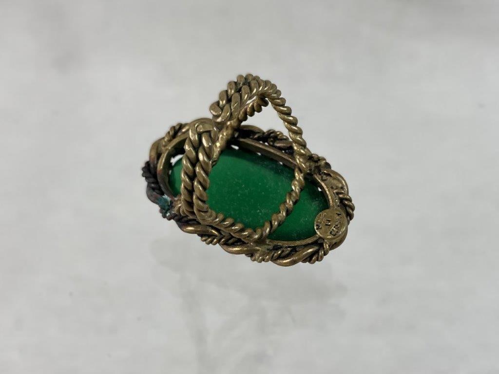 Vintage Costume Jewelry Assortment in Green Tones - 11