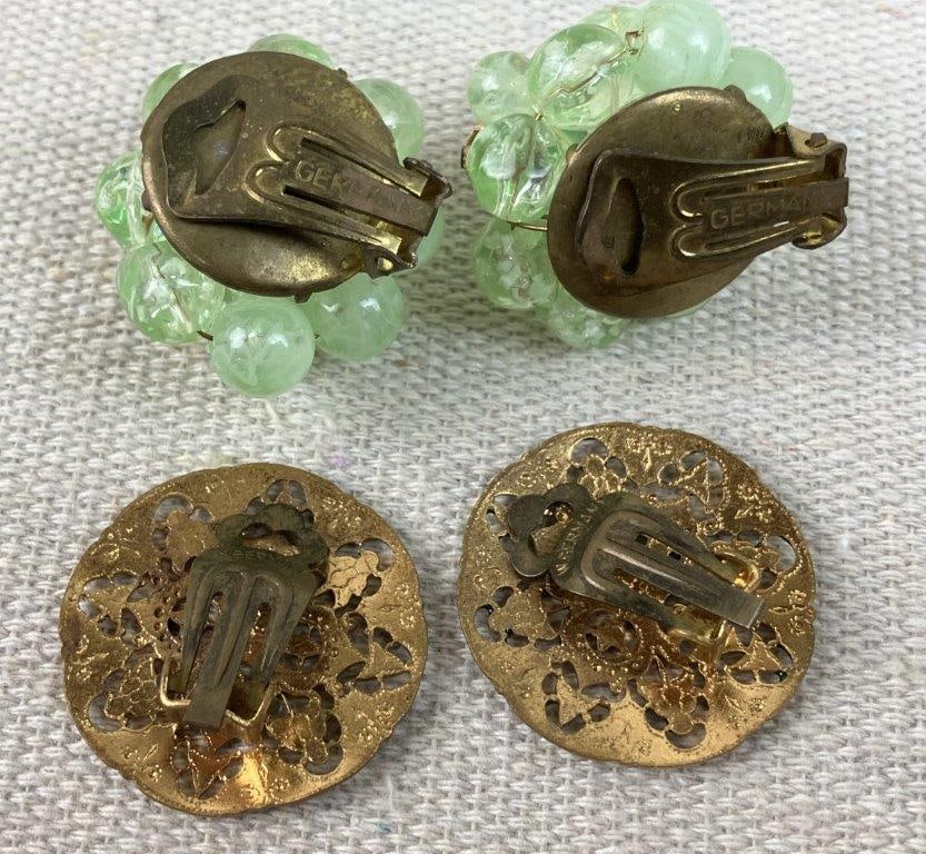 Vintage Costume Jewelry Assortment in Green Tones - 6