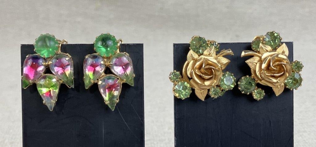 Vintage Costume Jewelry Assortment in Green Tones - 7