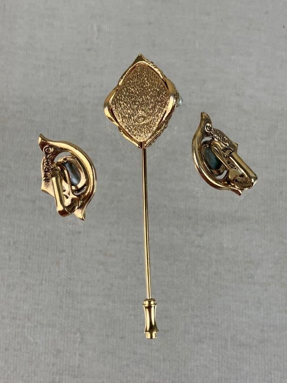 Sarah Coventry Pin and Clip-On Earrings, 1960s - 3