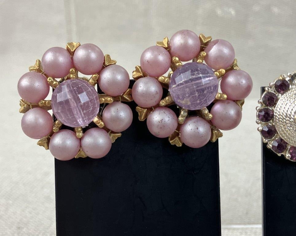 Purple Themed Costume Jewelry Assortment Including Sarah Coventry - 12
