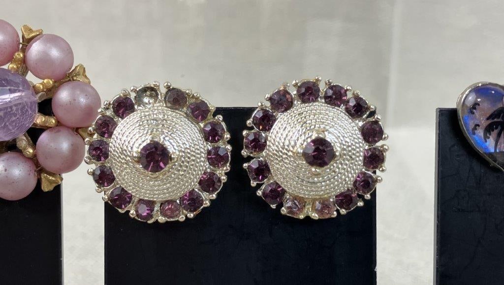 Purple Themed Costume Jewelry Assortment Including Sarah Coventry - 13