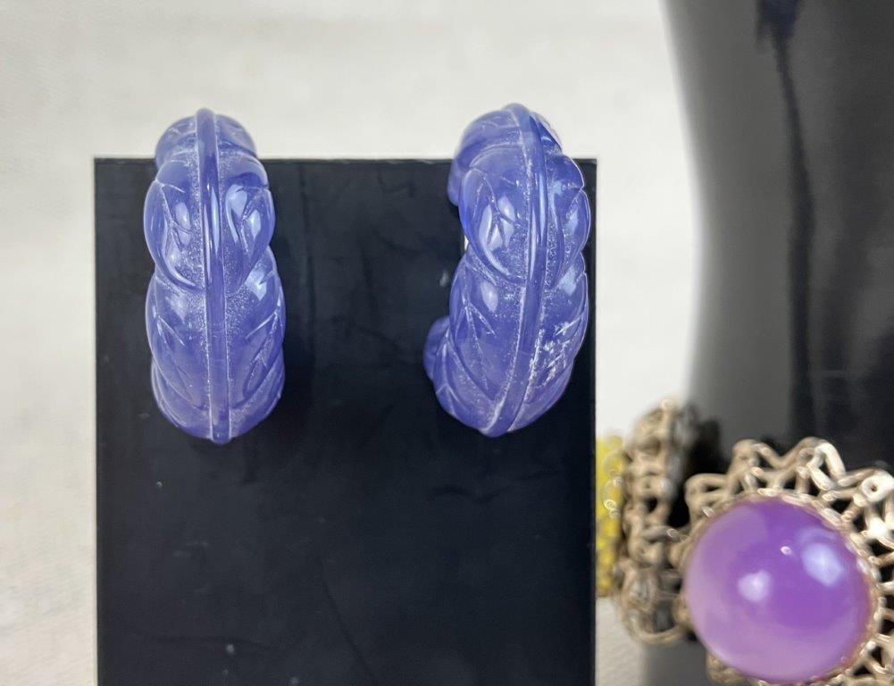 Purple Themed Costume Jewelry Assortment Including Sarah Coventry - 4