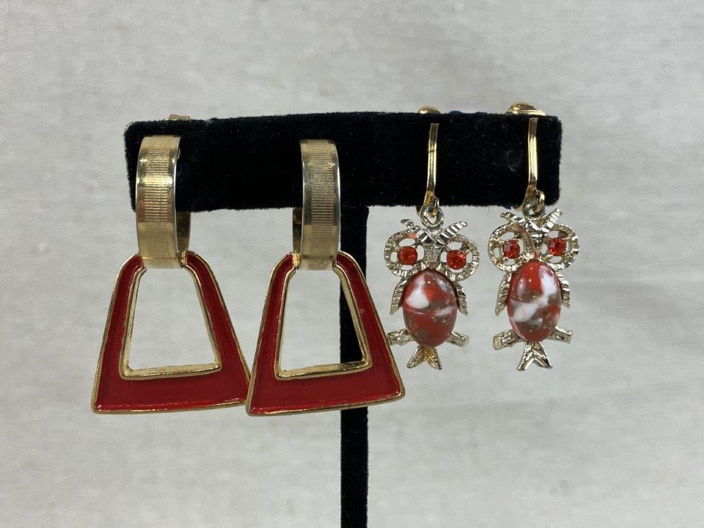 Assortment of Vintage Gold and Red-toned Jewelry - 6
