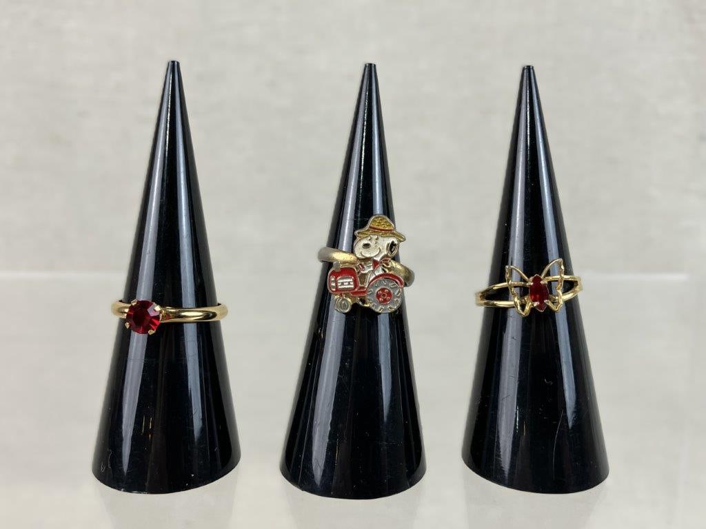 Assortment of Vintage Gold and Red-toned Jewelry - 9
