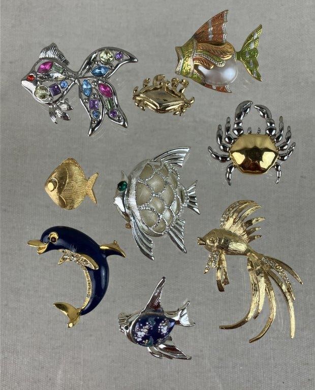 Collection of Sea Animal Brooches - 5