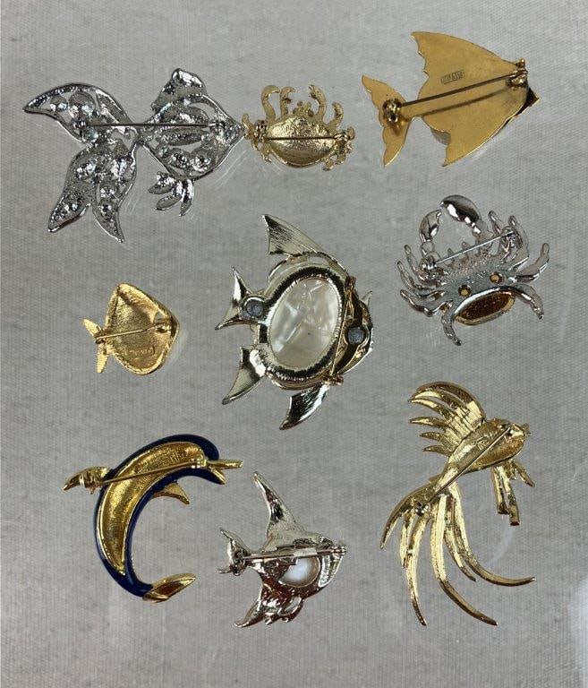 Collection of Sea Animal Brooches - 6