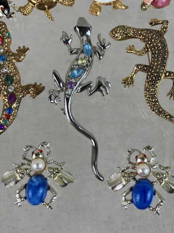 Collection of Reptile and Insect Brooches - 4