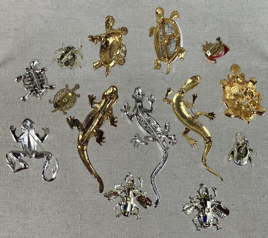 Collection of Reptile and Insect Brooches - 7