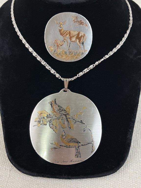 Reed & Barton Damascene Necklace and Brooch - 2